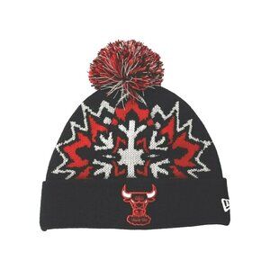 Chicago Bulls NBA Cuffed Knit Beanie Hat Ski Cap Toque Glow Flake NWT ADULT